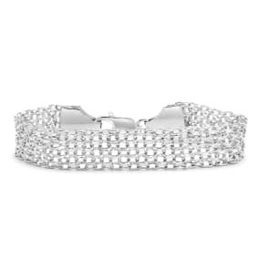 Estate Jewelry Subtle Mesh Bracelet In Sterling Silver, 7.25 Inches