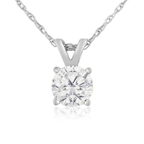 Estate Jewelry 0.42 Carat Natural Diamond Pendant In White Gold, Chipped Diamond
