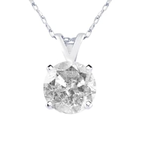 Estate Jewelry 0.95 Carat Natural Diamond Pendant In White Gold, Chipped Diamond