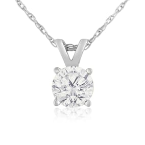 Estate Jewelry 0.90 Carat Natural Diamond Pendant In White Gold, Chipped Diamond