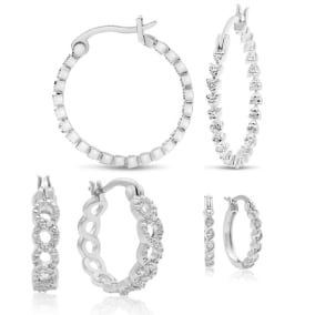 3 Pairs Of Diamond Hoop Earrings For An Amazing Price!
