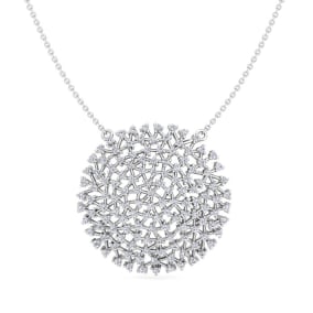 2 1/2 Carat Lab Grown Diamond Cluster Necklace In Sterling Silver