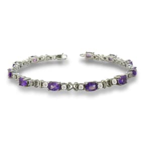 Estate Jewelry 6ct Amethyst and Diamond Bracelet
