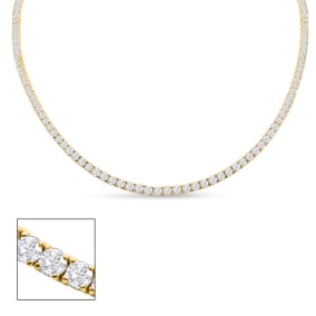 11 Carat Diamond Tennis Necklace In 14 Karat Yellow Gold, 18 Inches