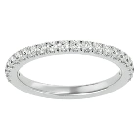 1/2 Carat Diamond Wedding Band Ring In 14 Karat White Gold