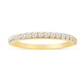 Estate Jewelry 1/4 Carat Diamond Wedding Band In 14 Karat Yellow Gold, Size 6