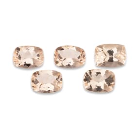 8x6mm Antique Cushion Shape Natural Morganite Gemstones, Each Weighing 1 1/2 Carats, 7 1/2 Carats Total