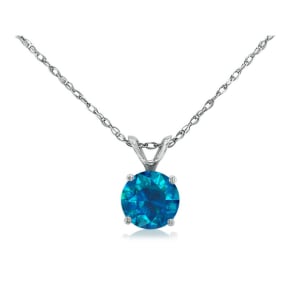 1/8ct Blue Diamond Pendant in White Gold