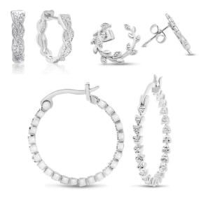 3 Pairs Of Diamond Hoop Earrings For An Amazing Price!