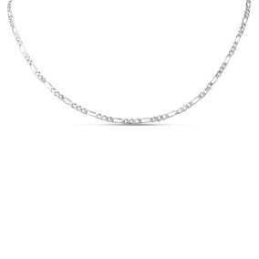 Estate Jewelry 3.0mm Figaro Link Chain In Solid Sterling Silver, 16 Inches