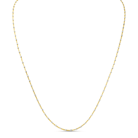Estate Jewelry Sicily Box-Station Chain In Two Tone Sterling Silver, 20 Inches