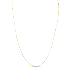 Estate Jewelry Sicily Box-Station Chain In Two Tone Sterling Silver, 24 Inches