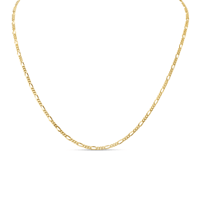 Estate Jewelry 2.0mm Figaro Link Chain In Yellow Gold Plated Solid Sterling Silver, 16 Inches