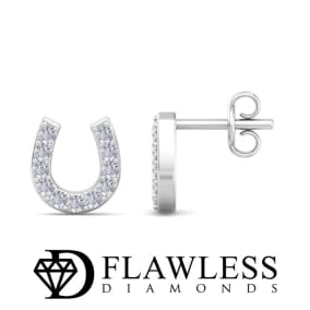 D Flawless Diamonds™ 1/10 Carat Diamond Horseshoe Stud Earrings
