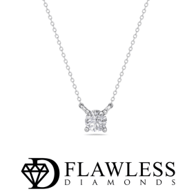 D Flawless Diamonds™ 1/10 Carat Diamond Solitaire Necklace, 18 Inches
