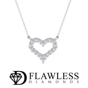 D Flawless Diamonds™ 0.16 Carat Diamond Heart Necklace, 18 Inches