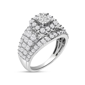 Estate Jewelry 2 Carat Diamond Engagement Ring In 14 Karat White Gold, Size 7