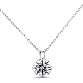 1/4 Carat Moissanite Solitaire Necklace In White Gold With Free Chain