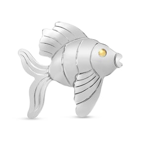 Estate Jewelry Vintage Angel Fish Brooch In Sterling Silver