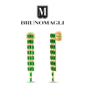 Bruno Magli Gabriella Gold Earrings, Smeraldo