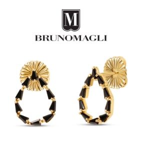 Bruno Magli Stefania Gold Earrings, Nera