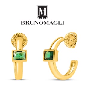 Bruno Magli Felecia Gold Earrings, Smeraldo