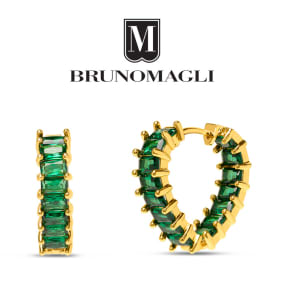 Bruno Magli Rosa Gold Earrings, Smeraldo
