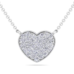 2 Carat Lab Grown Diamond Heart Necklace In 14 Karat White Gold18 Inches