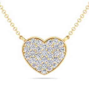 2 Carat Lab Grown Diamond Heart Necklace In 14 Karat Yellow Gold18 Inches