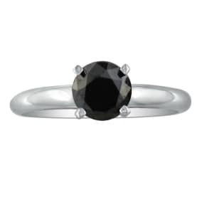 2 Carat Black Diamond Engagement Ring in 14K White Gold