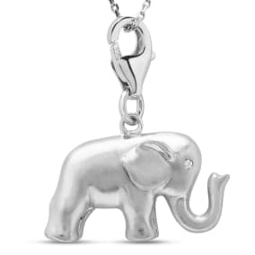 Sterling Silver Trunk Up Elephant Charm With Lobster Clasp - Great for Necklace or Bracelet!