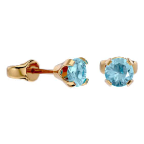 .50ct Aquamarine Stud Earrings in 14k Yellow Gold