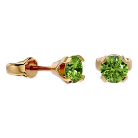 1/2 Carat Peridot Stud Earrings in Yellow Gold