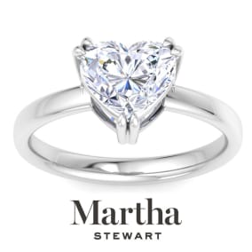 Martha Stewart 2 Carat Heart Shape Lab Grown Diamond Solitaire Engagement Ring In Sterling Silver