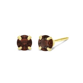 Estate Jewelry 1/4 Carat Garnet Stud Earrings In Yellow Gold
