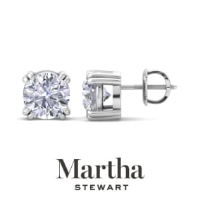 Martha Stewart 2 Carat Lab Grown Diamond Stud Earrings In Sterling Silver