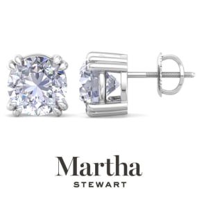 Martha Stewart 10 Carat Lab Grown Diamond Stud Earrings In Sterling Silver