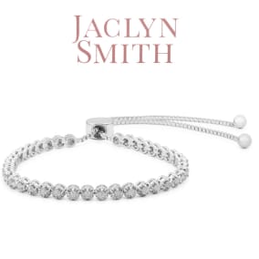 Jaclyn Smith 1 Carat Sparkling Moissanite Adjustable Bolo Slide Tennis Bracelet