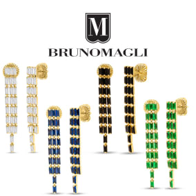 Bruno Magli Gabriella Gold Earrings, Available in White, Green, Blue and Black