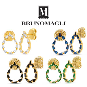 Bruno Magli Stefania Gold Earrings, Available In White, Green, Blue and Black