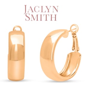 Jaclyn Smith Thick Gold Hoop Earrings, 1 Inch