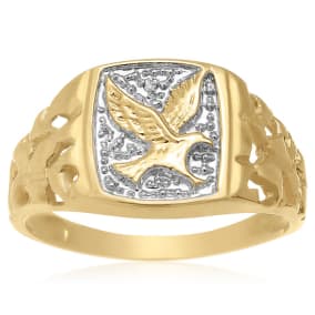 Estate Jewelry Fly High! American Eagle Nugget Ring, Size 13.5