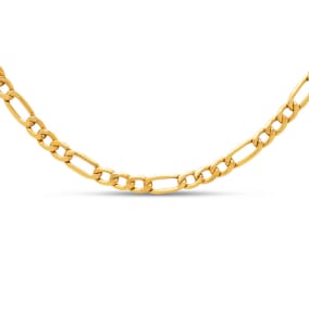 Estate Jewelry 3.2mm Figaro Link Chain In 10 Karat Yellow Gold, 22 Inches