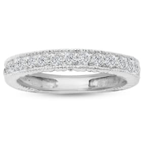 Estate Jewelry 1/2 Carat Diamond Fancy Milgrain Band, Size 5.5