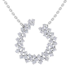 2 Carat Lab Grown Diamond Statement Necklace In Sterling Silver, 18 Inches