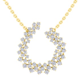 2 Carat Lab Grown Diamond Statement Necklace In Yellow Gold, 18 Inches