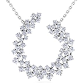4 Carat Lab Grown Diamond Statement Necklace In Sterling Silver, 18 Inches