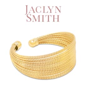 Jaclyn Smith Luminescent Wide Gold Cuff Bracelet
