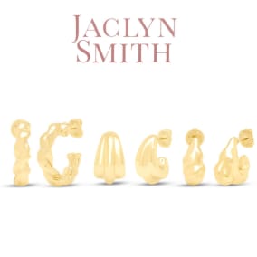 Jaclyn Smith Bold Gold Hoop Earrings Set of 3