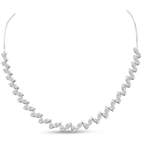 7.36 Carat Lab Grown Diamond Fancy Necklace In 14K White Gold, 16 Inches